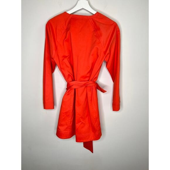 Natori NWT Cotton Twill Wrap Open Coatigan in Chili Orange Women's Size S - Picture 9 of 9